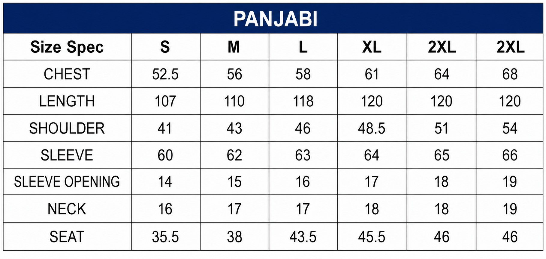 Size chart
